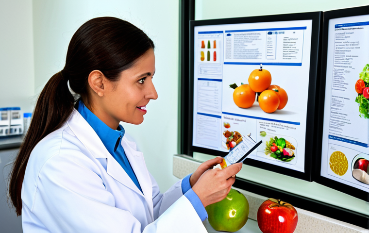 Nutrition Education**

"A friendly nutritionist in a modest lab coat, fully clothed, conducting a nutritional assessment with a patient in a well-lit clinic. The nutritionist is explaining healthy food choices using visual aids. Safe for work, appropriate content, professional setting, perfect anatomy, correct proportions, natural pose."

**