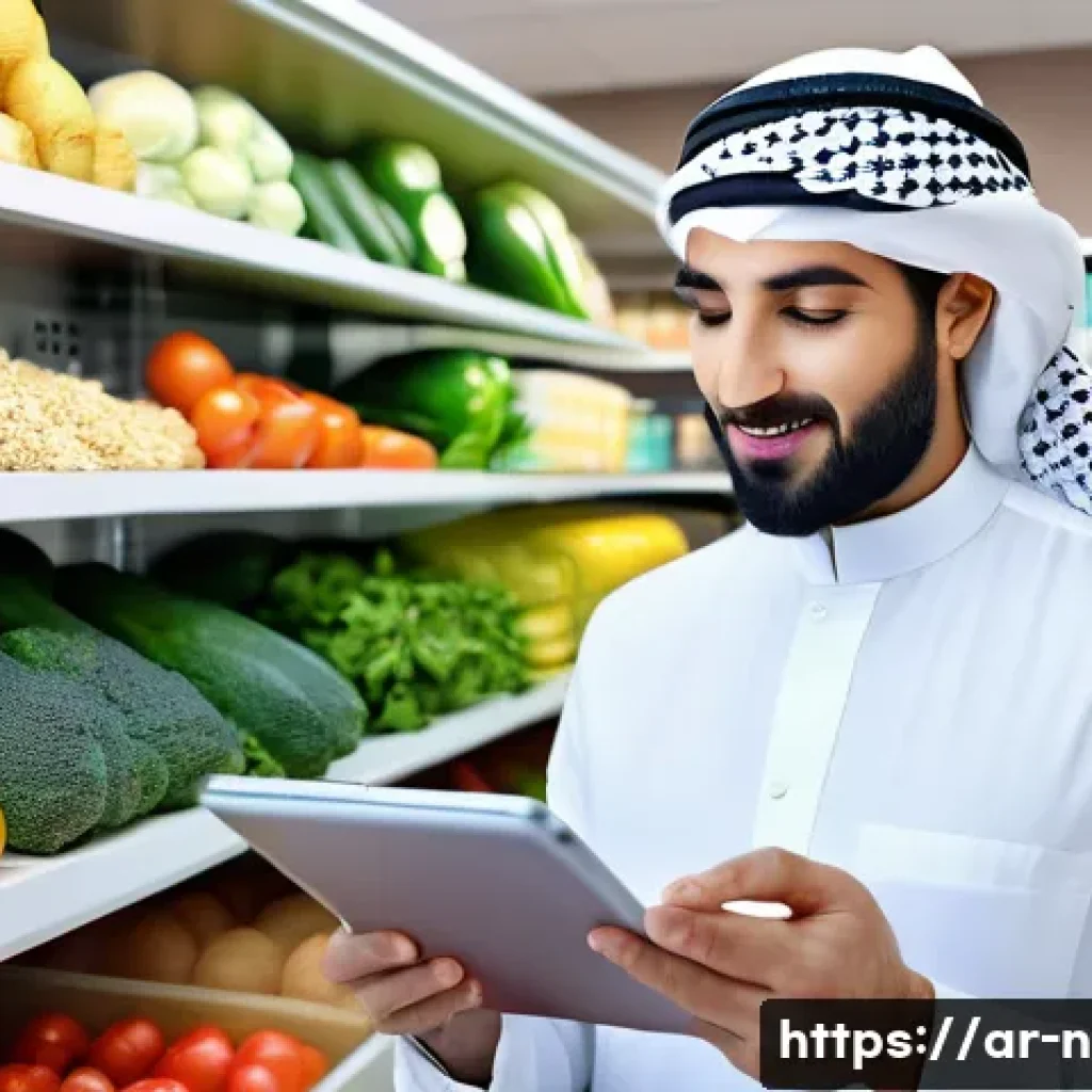 영양사 실무 관련 도서 추천 - A professional Arab nutritionist in a modern clinic setting, explaining nutritional components like ...